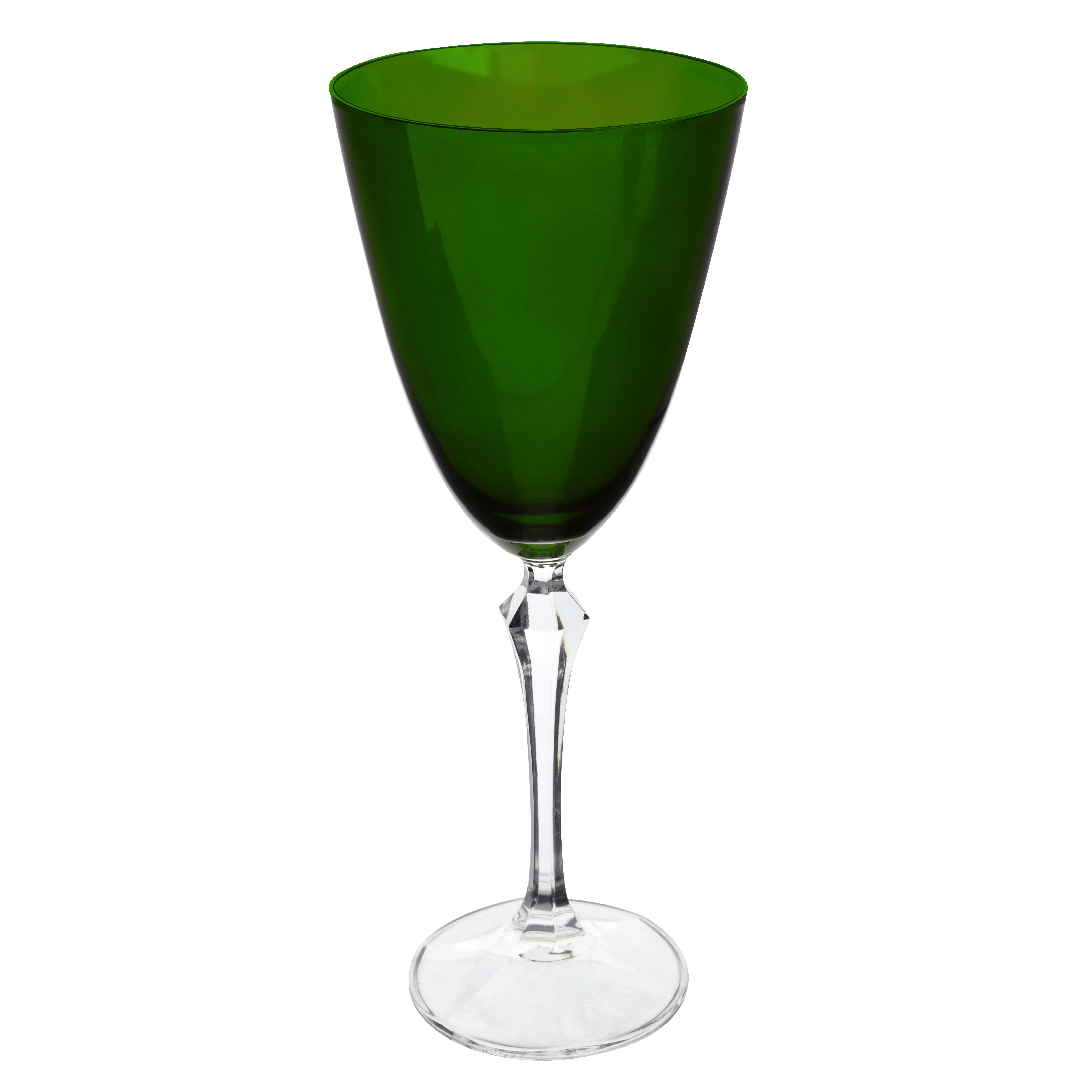 Jogo de 6 tacas para champanhe Elizabeth em cristal ecologico 200ml A25cm cor verde