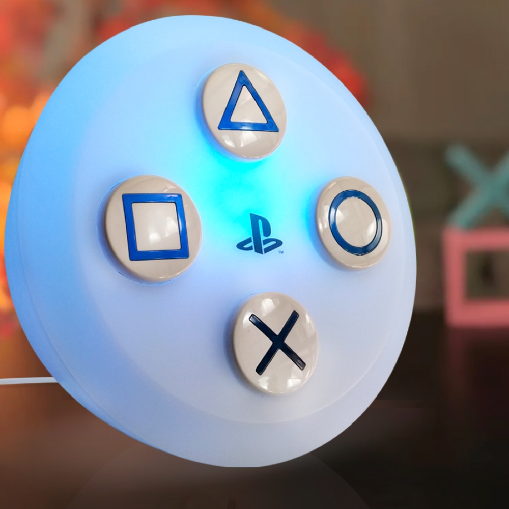 Botão Luminária PlayStation 5 - Led RGB - Com Fio