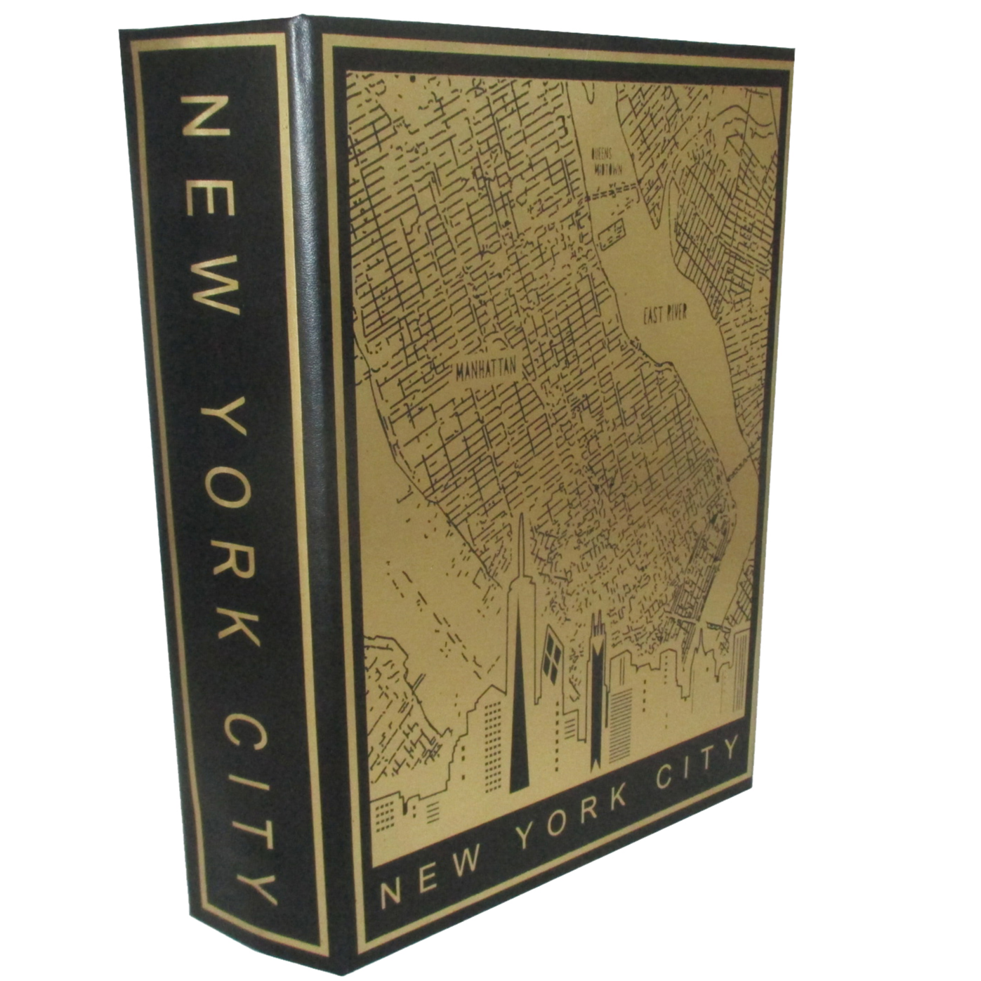 Caixa Biblioteca livro New York em mdf L30xP7xA21cm