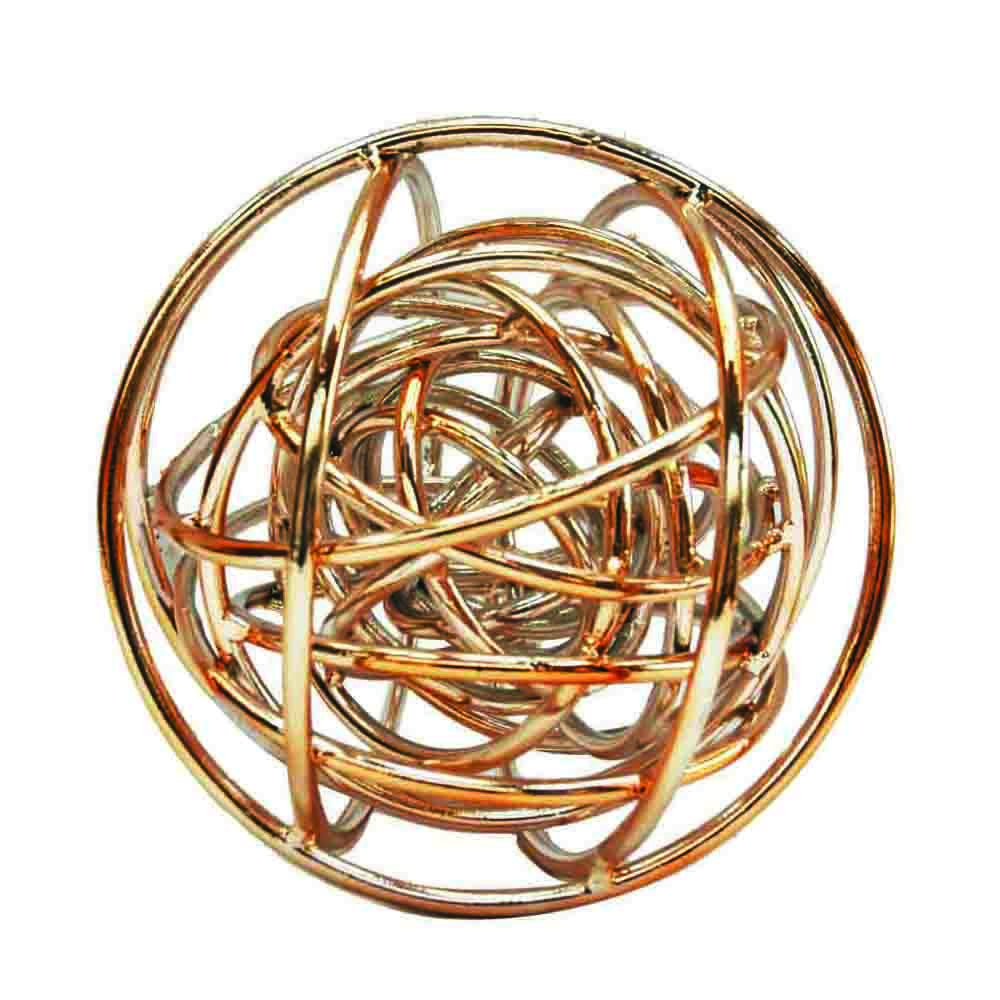 Esfera decorativa em metal dourada