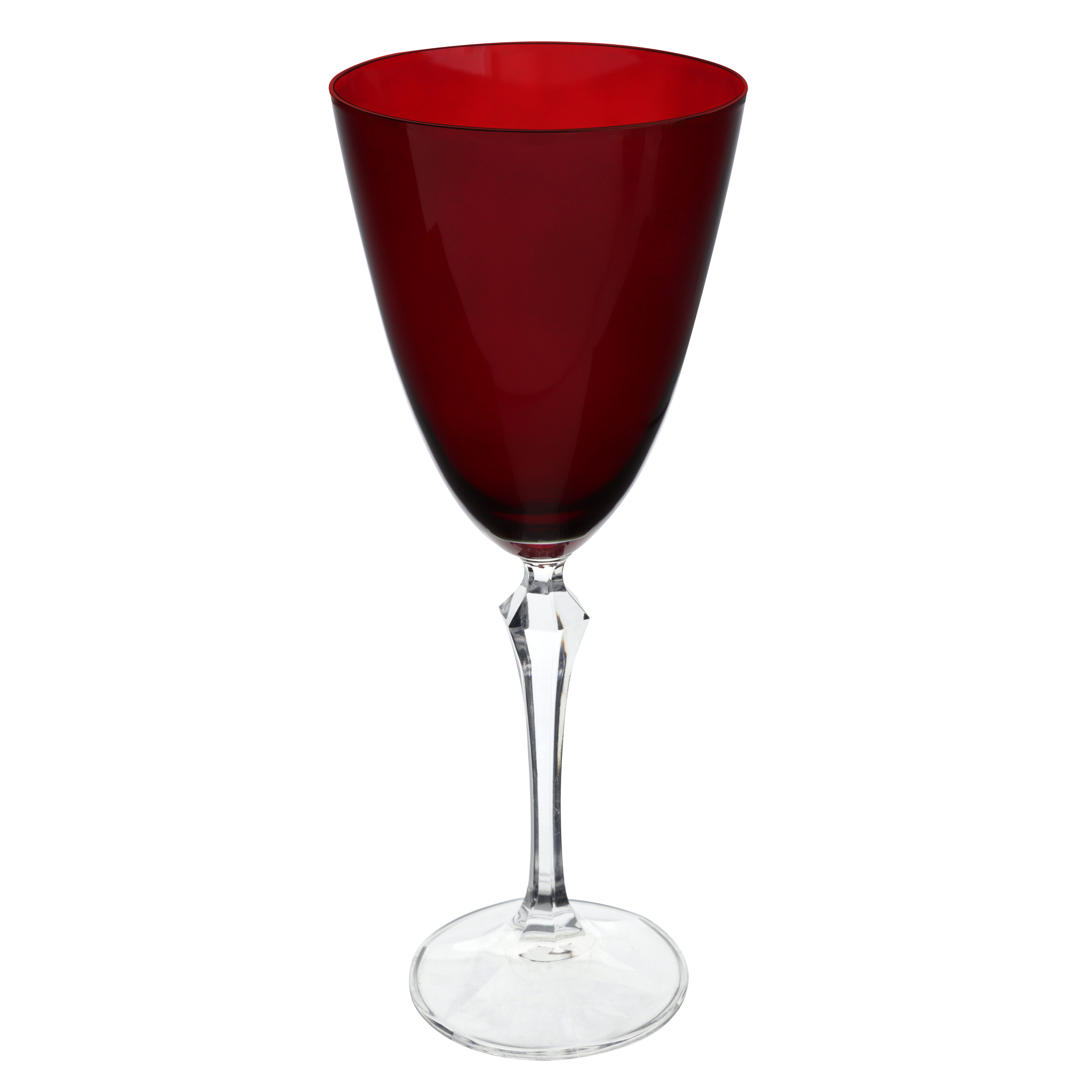 Jogo de 6 tacas para agua Elizabeth em cristal ecologico 350ml A23cm cor vermelha