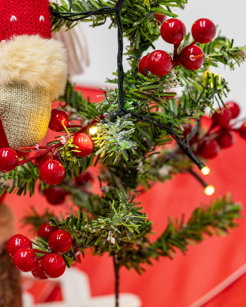 Galeria de imagens Árvore de Natal, Rena de Natal centro, base de guarda-chuva com neve, iluminação, música 65x75