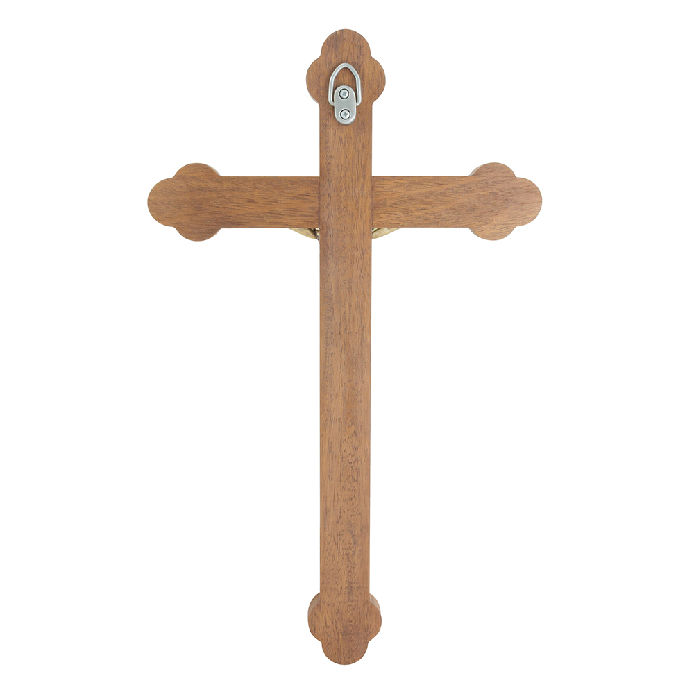 Galeria de imagens Adorno Cruz de Madeira Nobre com Aplique OV p/ Parede 39cm