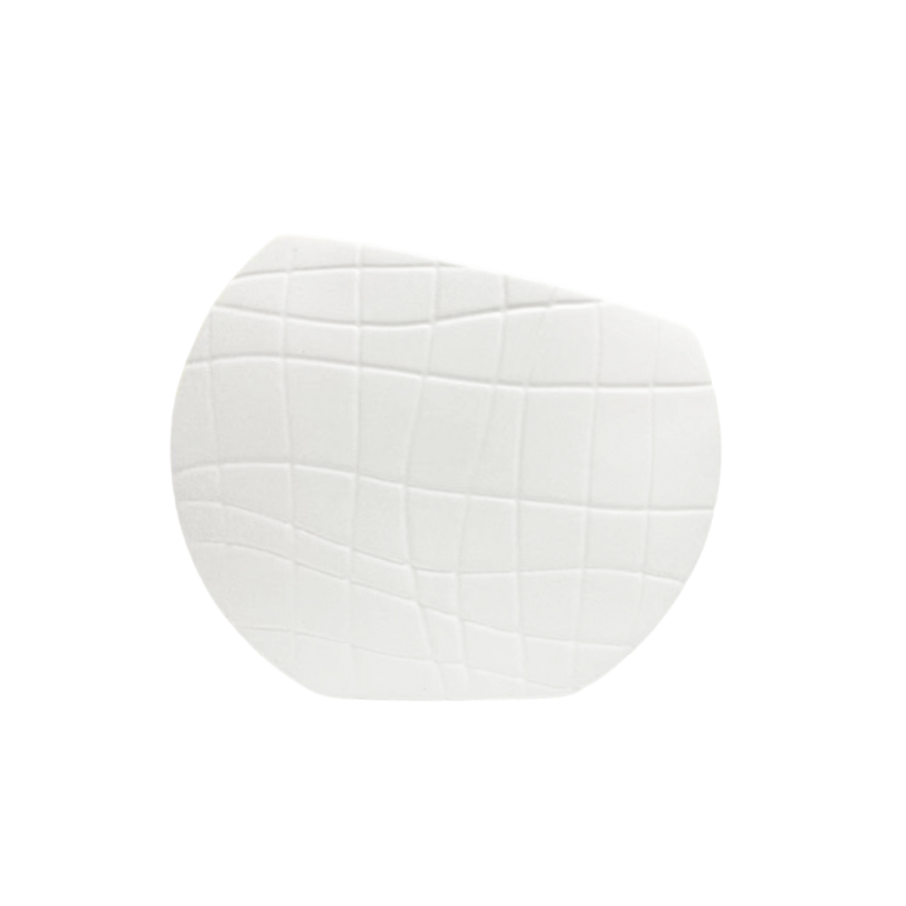 Vaso branco de cerâmica 30x9xh25cm Adely Decor