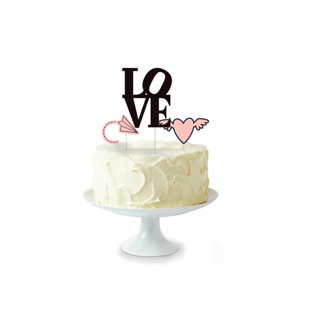 TOPO DE BOLO PAPEL LOVE