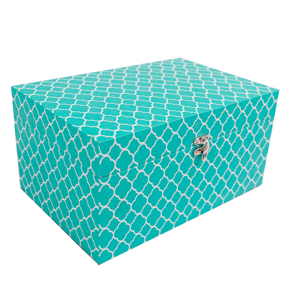 Galeria de imagens Kit 2 Caixas Organizadoras Em Mdf Vizapi M, G Azul Piscina