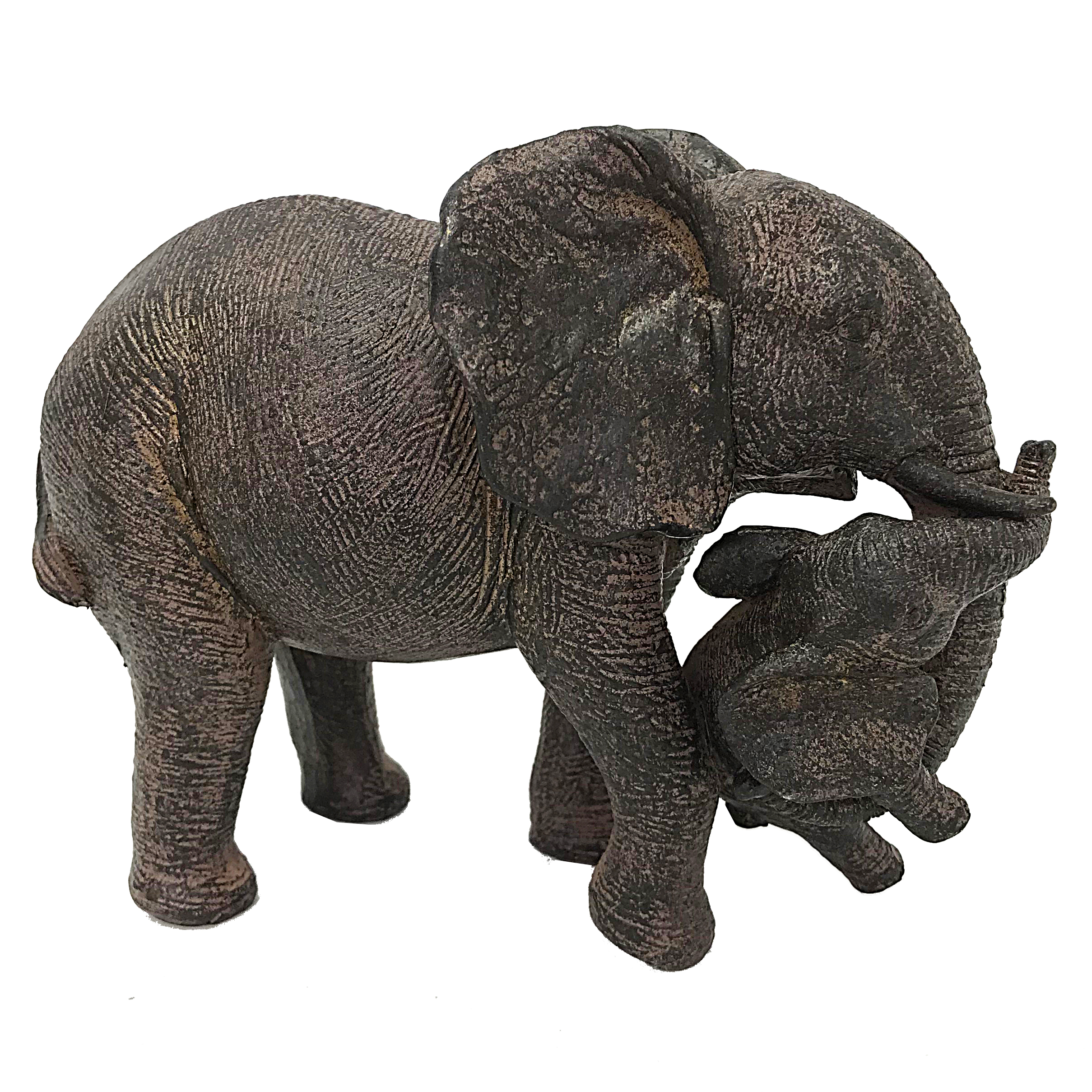 Elefante segurando o filhote