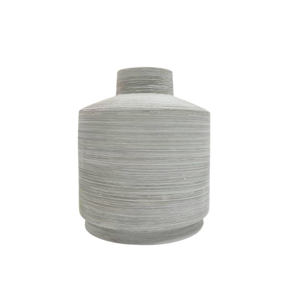 Vaso cinza de cerâmica ø18xh20cm Adely Decor