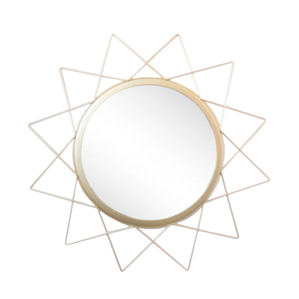 Espelho Estrela Metal Dourado
