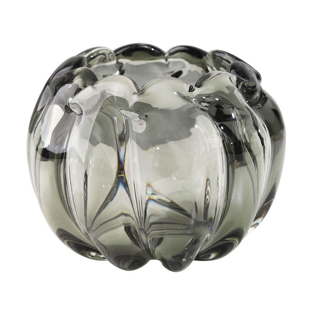 Vaso Murano em vidro L14xP14xA12cm cor cinza