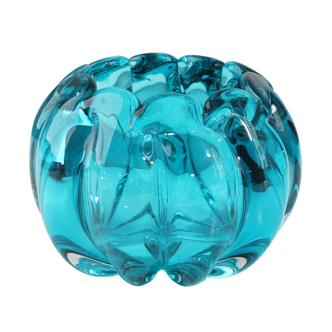 Vaso Murano em vidro L14xP14xA12cm cor azul