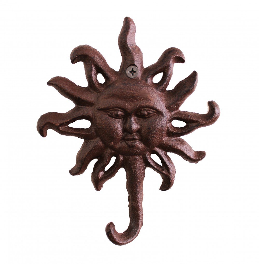Gancho decorativo de parede em ferro - Cabideiro / Porta chaves - Estilo Sol maia